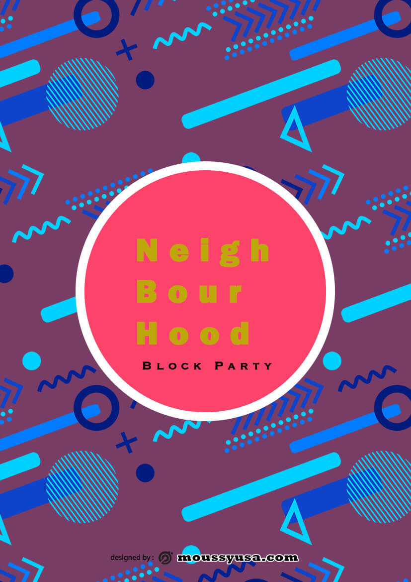 psd template for Neighbourhood Block Party Flyer