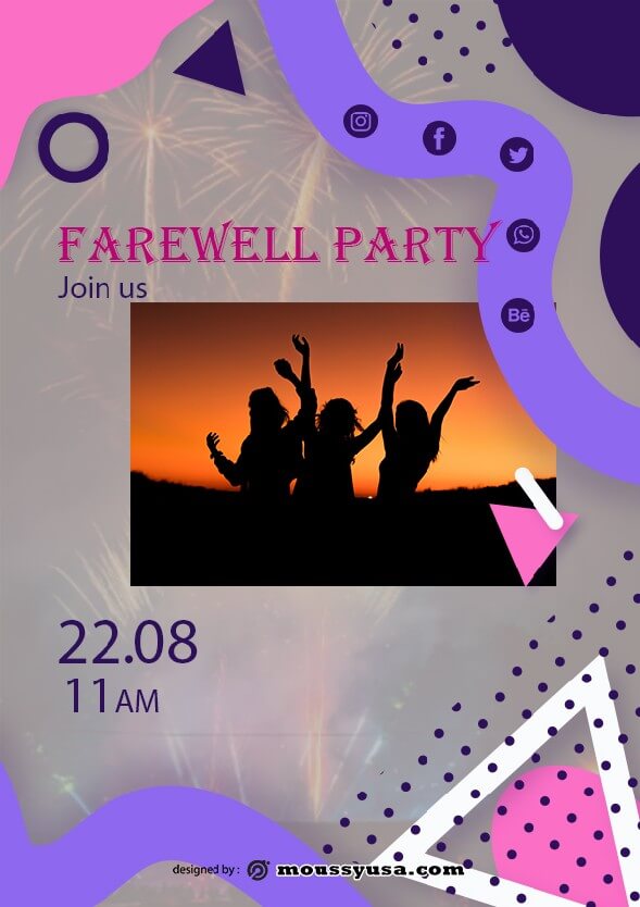 psd template for farewell party flyer