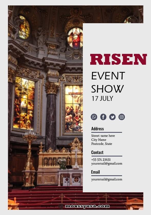 psd template for risen church flayer