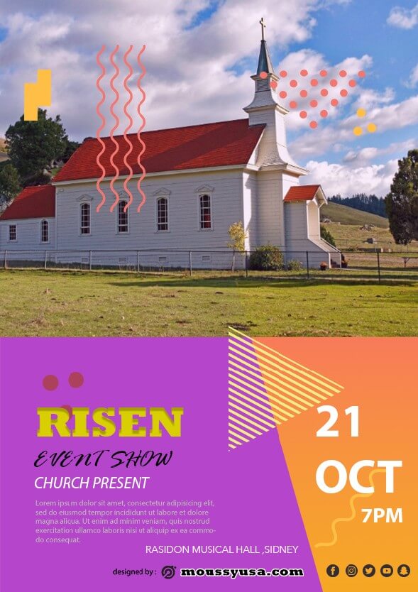 risen church flayer template ideas