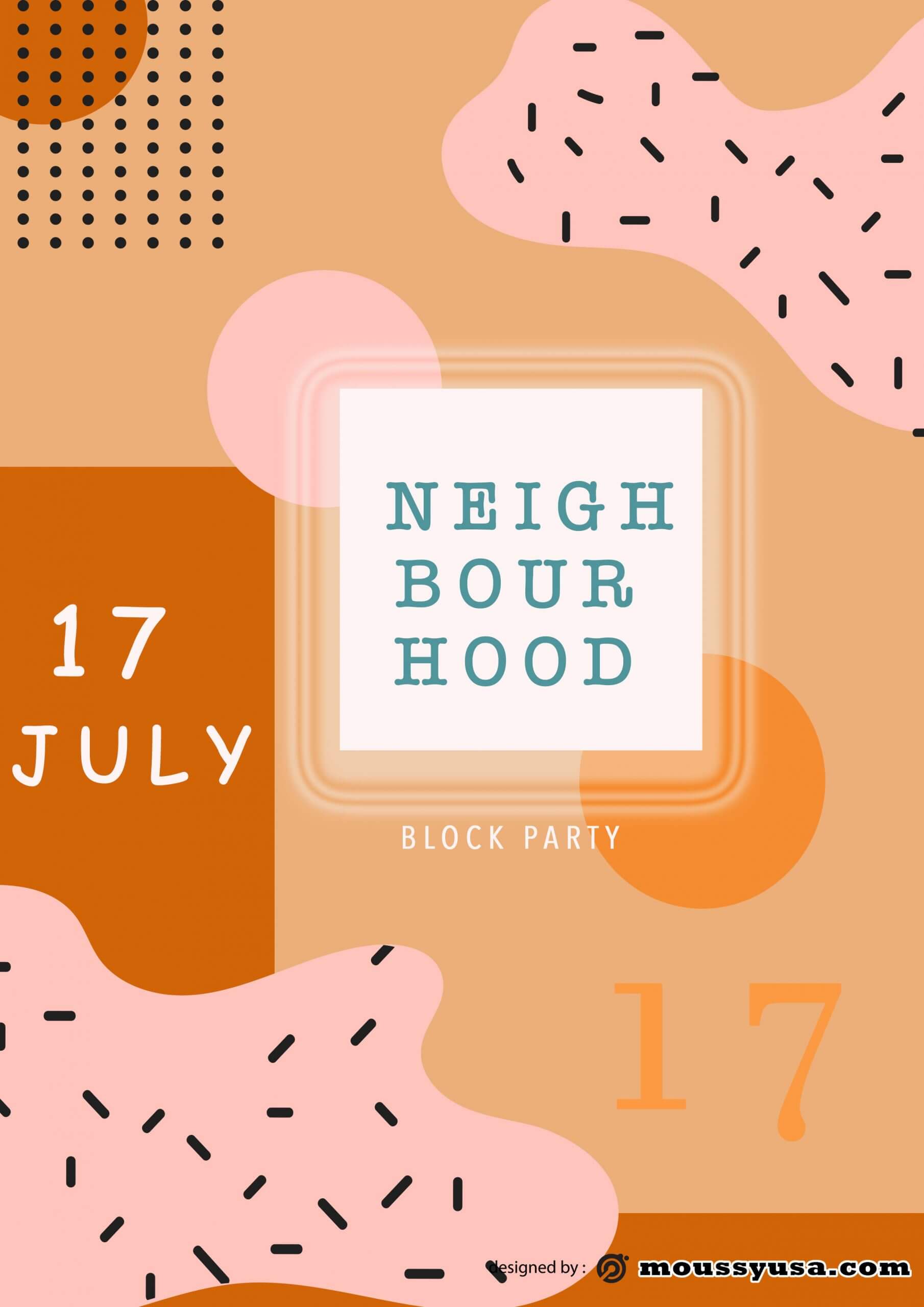 sample Neighbourhood Block Party Flyer templates