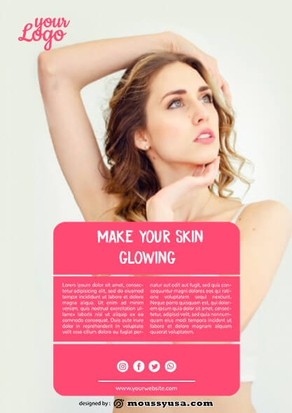 skin care clinic flyer design psd