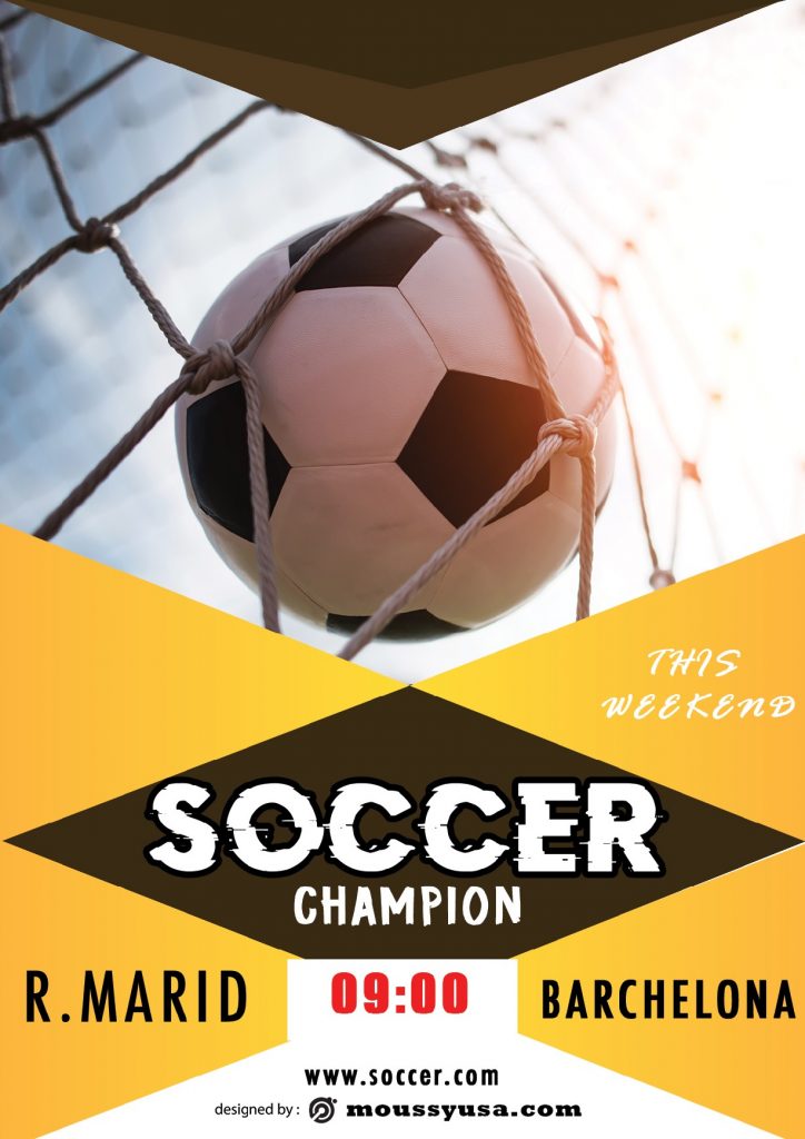 soccer game flayer template sample
