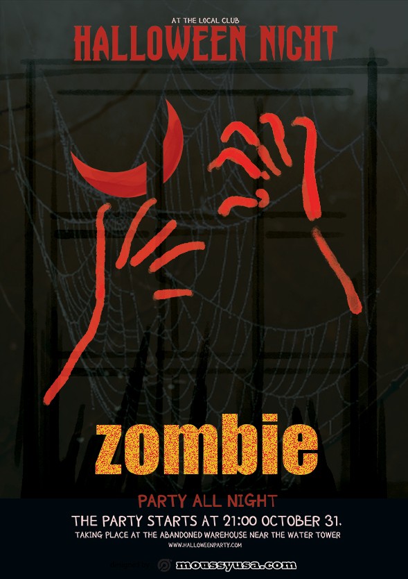 zombie halloween flayer template example