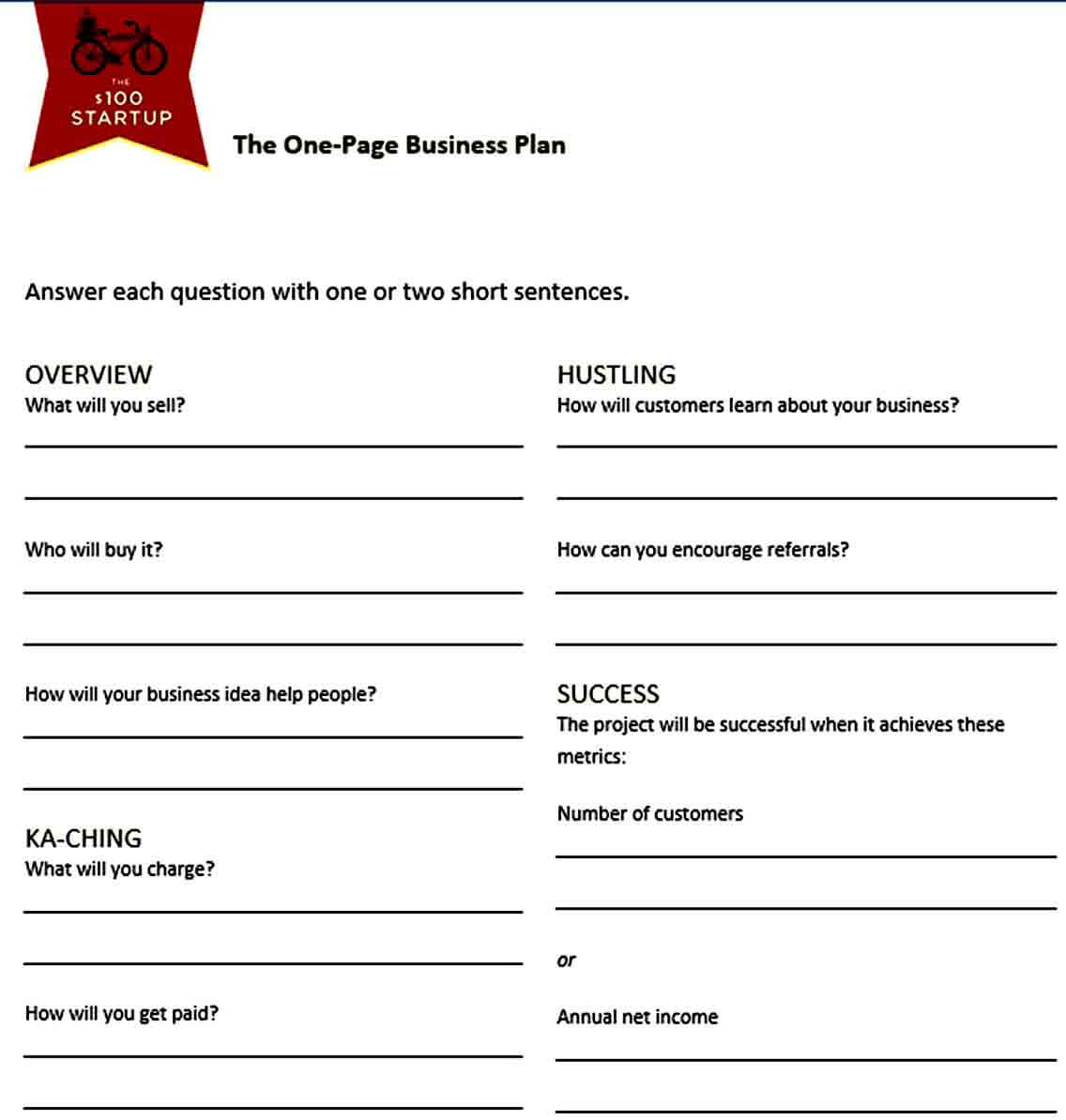 Templates Page Business Plan Te