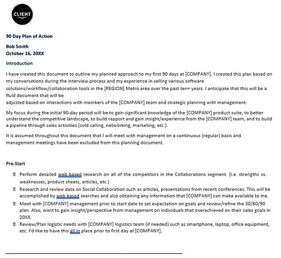 Templates Day Sales Plan Sample Te