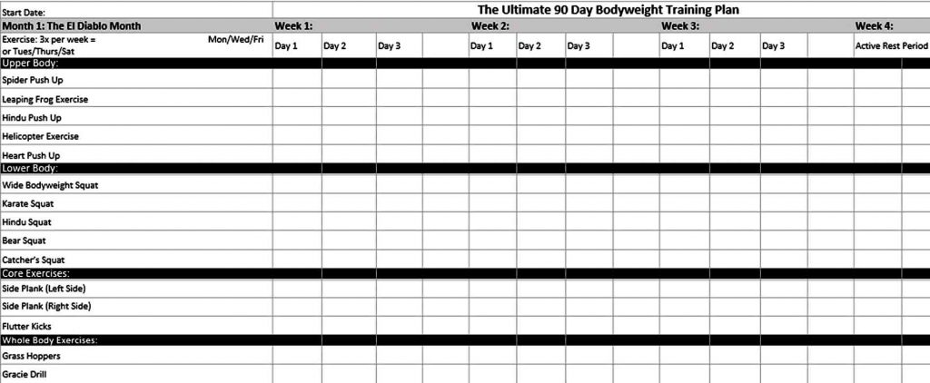 90 Day Workout Plan Template | Mous Syusa