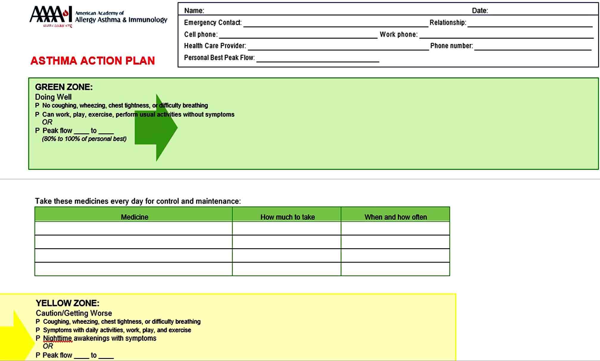 Templates AAAAI Asthma Actio