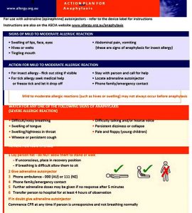 Templates ASCIA Action Plan Anaphylaxis Generic | Mous Syusa