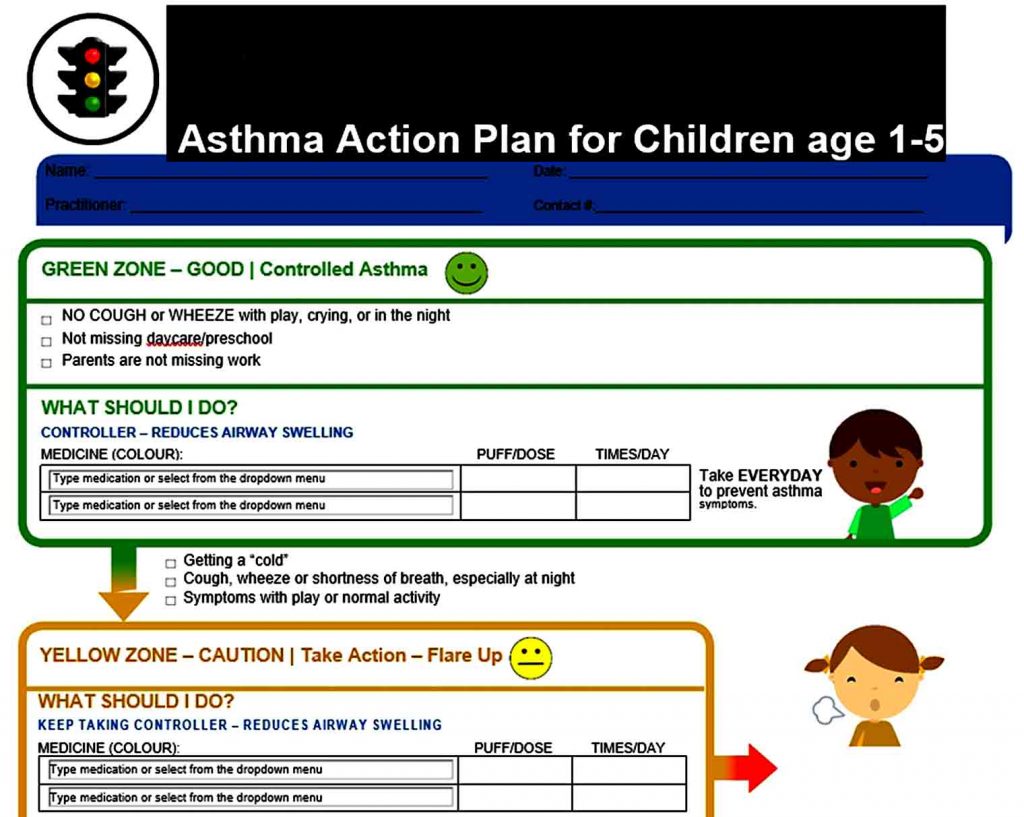 Templates Asthma Action Plan for Children Te