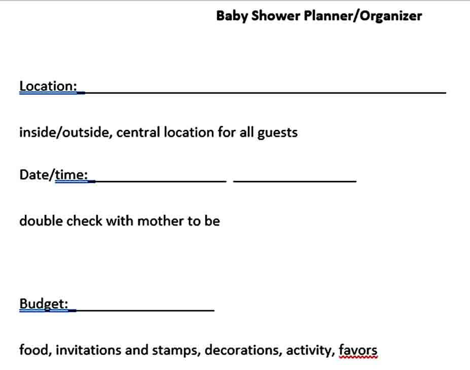 Templates Baby Shower Event Planner Org