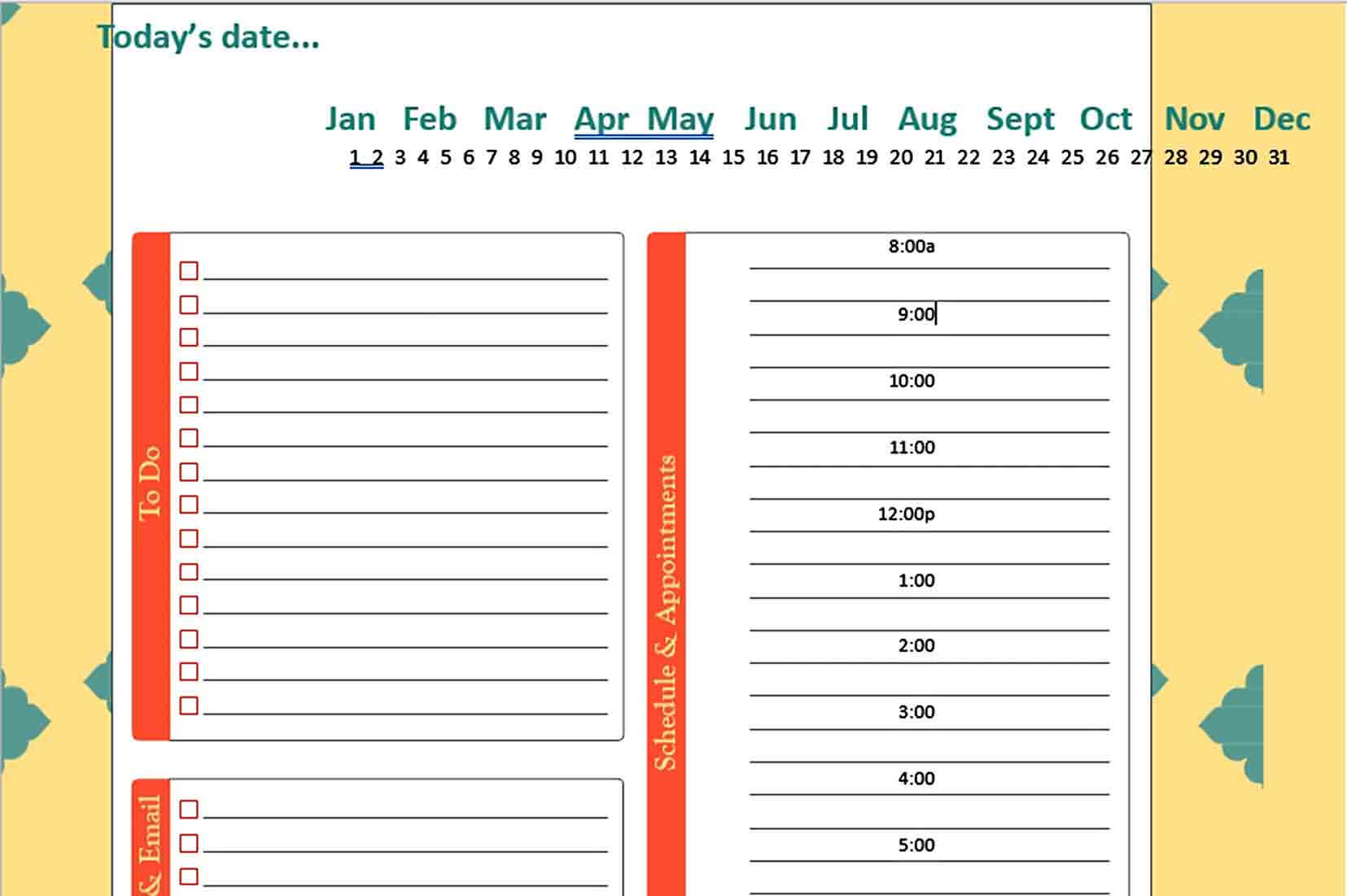 Templates Daily Schedule Planner Tem