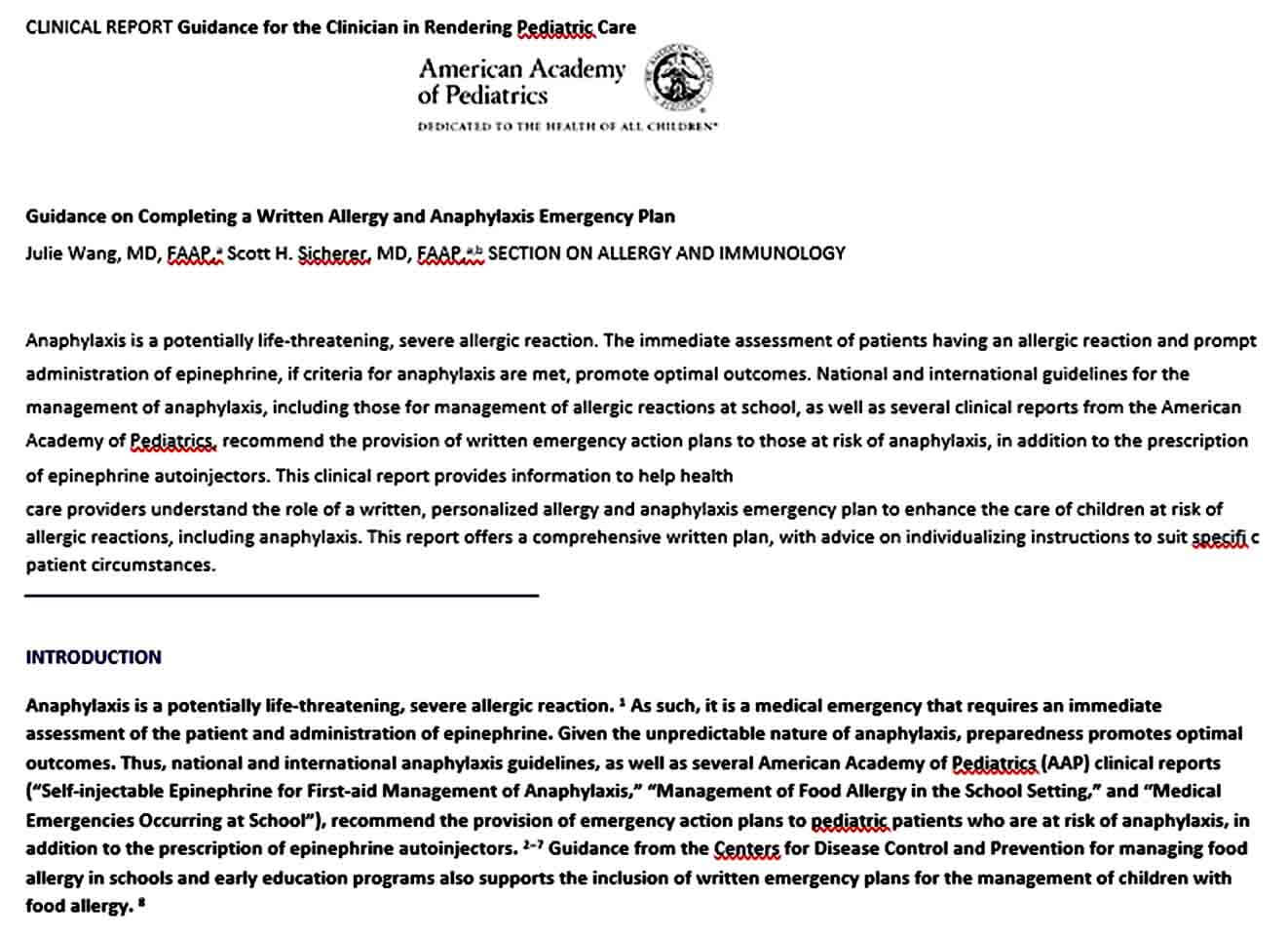 Templates Guidelines in Completing a Written Allergy Action Plan with Te