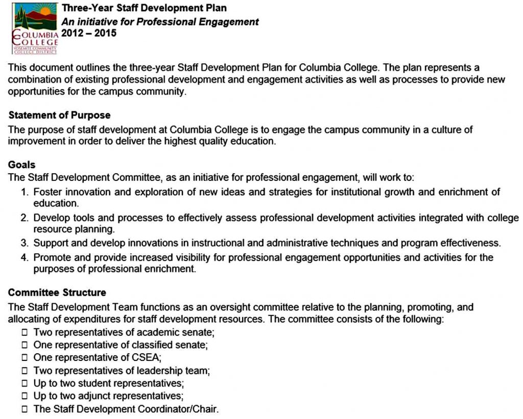 Academic Staff Development Plan Template | Mous Syusa