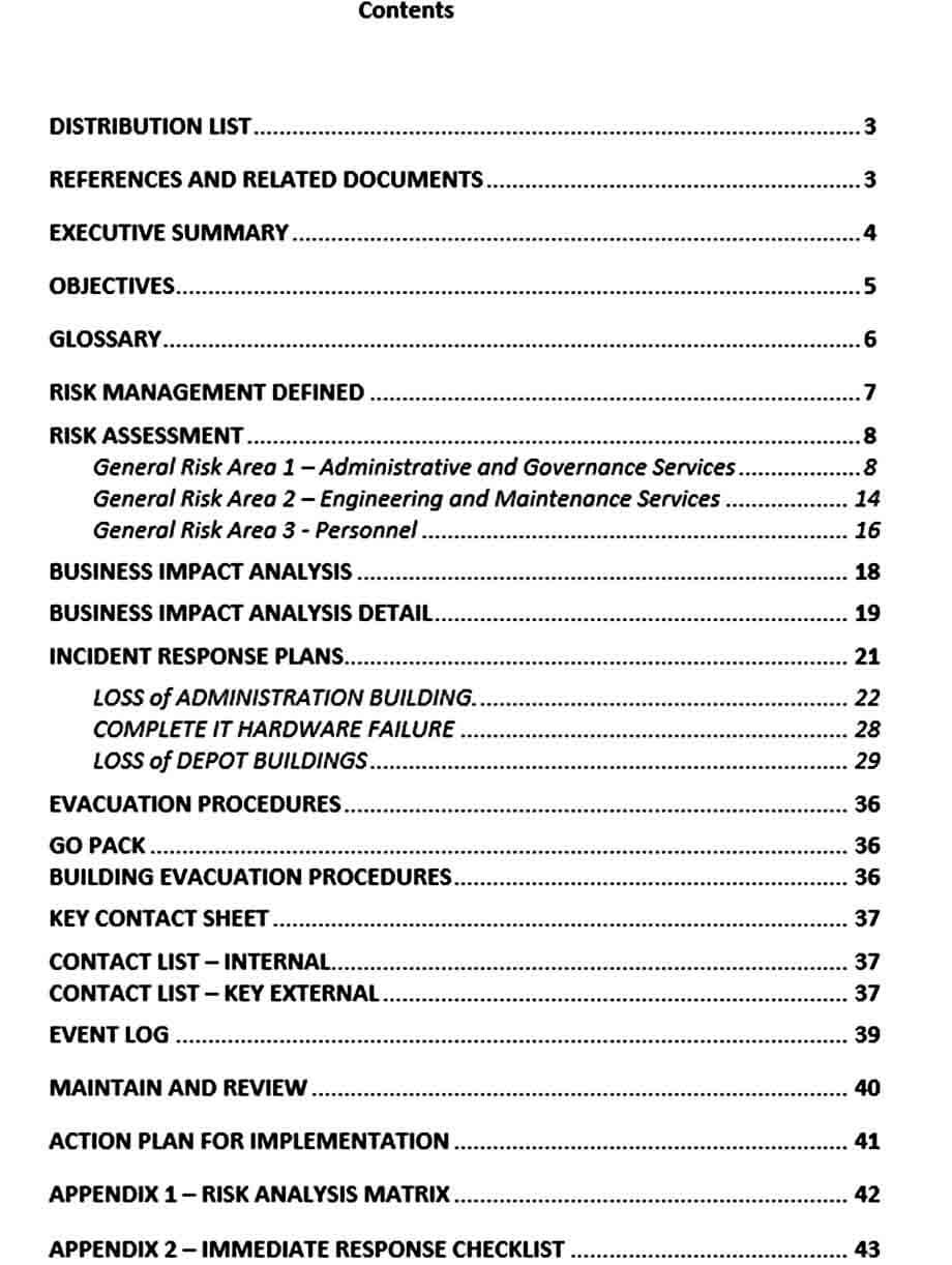 Templates Standard Business Continuit