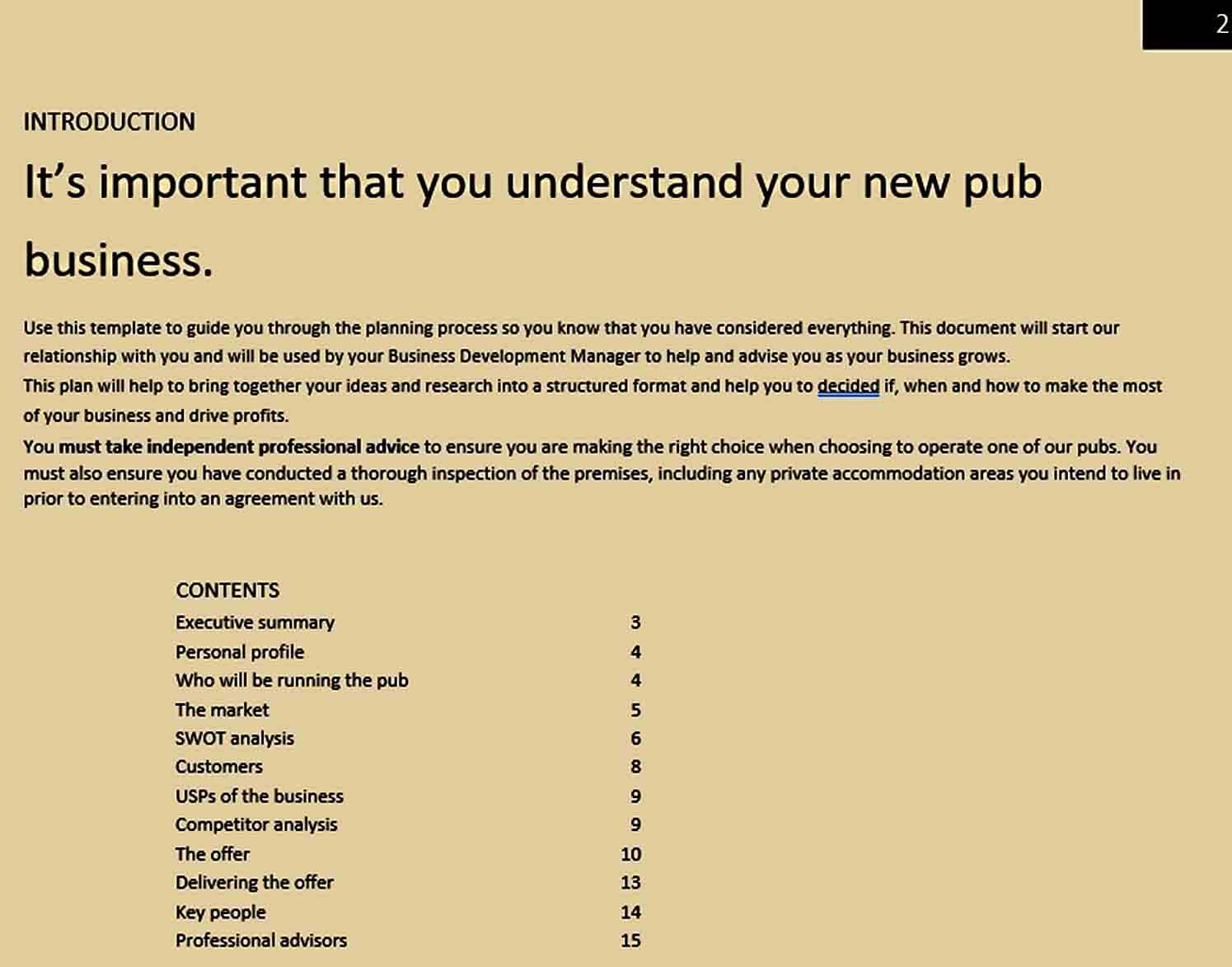 Templates Understanding Your Bar Busines