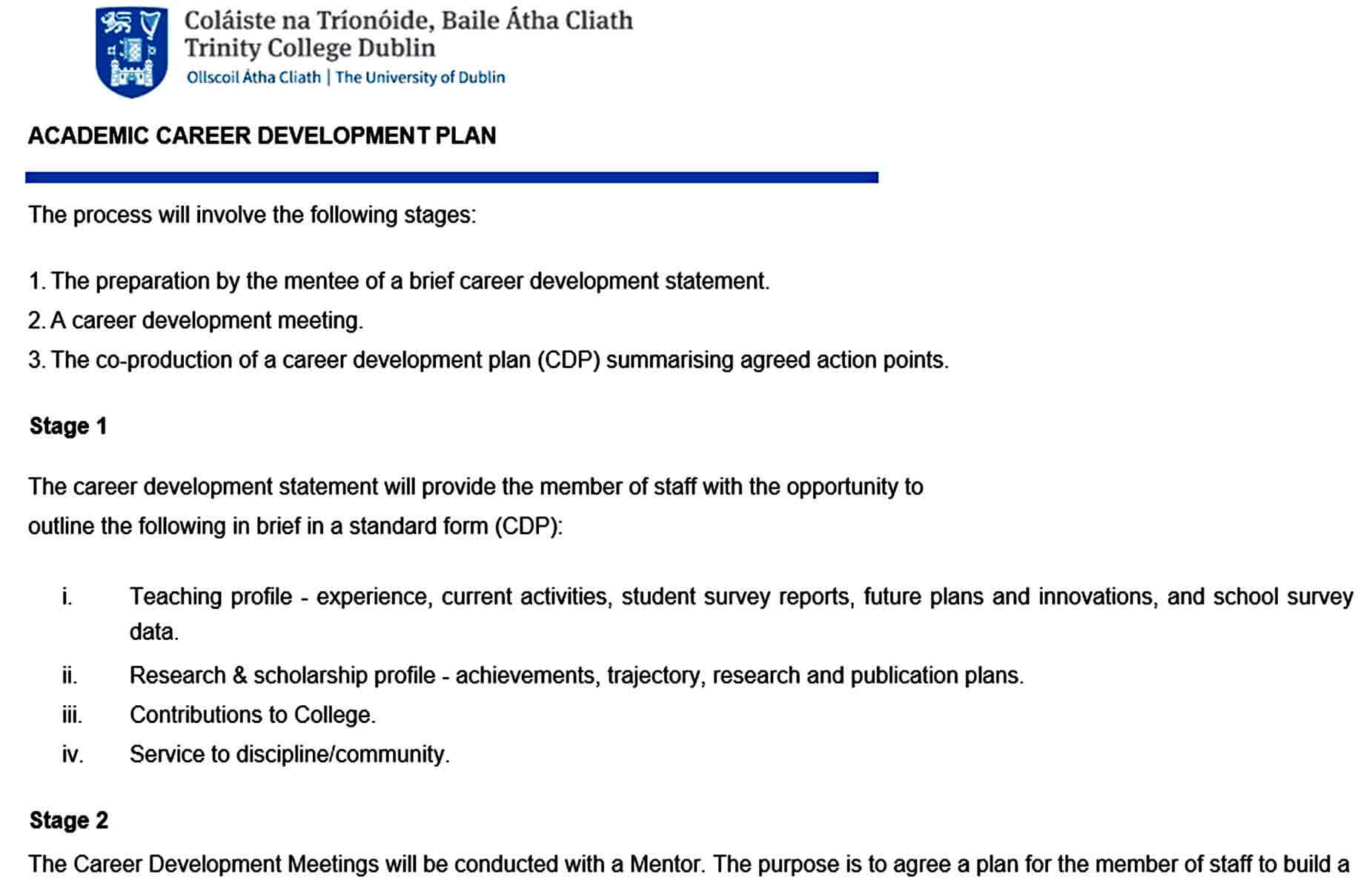 Templates academic career development plan gui