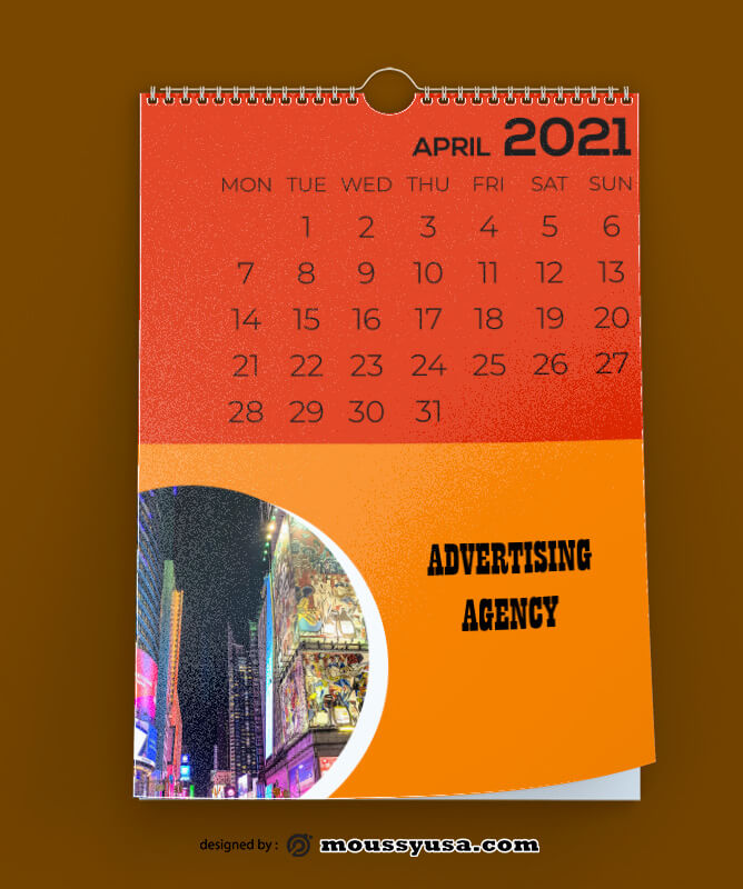 Advertising Agency Calender Design PSD