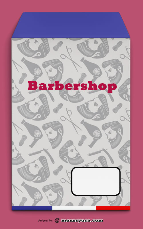 Barbershop Envelope Template Design