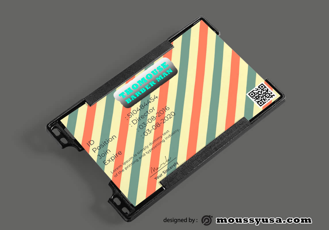 Barbershop ID Card Template Sample