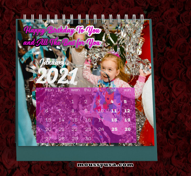 Birthday Party Calender Template Sample