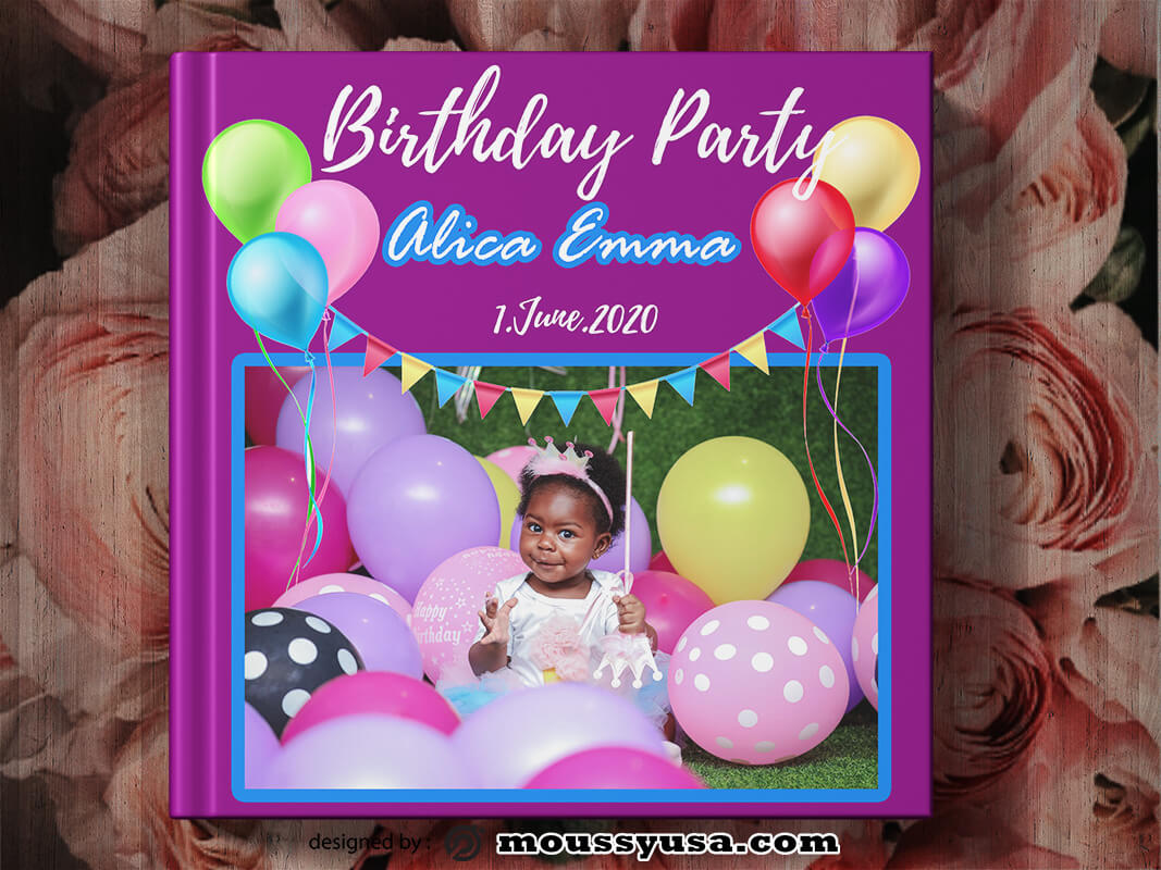 Birthday Photo Book Cover Design Template