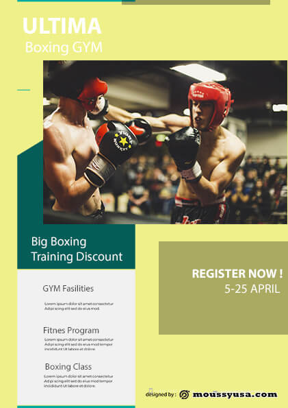 Boxing GYM flyer template sample