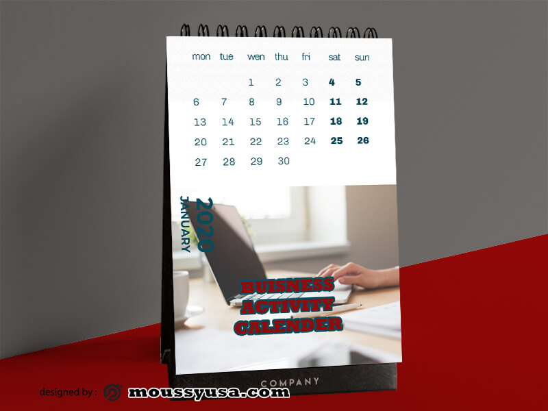 Business Activity Calender Template Design