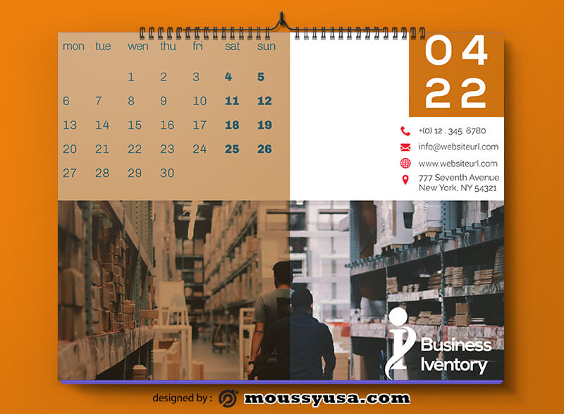 Business Inventory Calender Template Sample