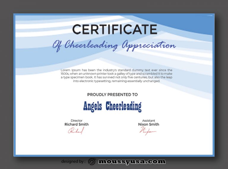 9 Examples Of Cheerleading Certificate Templates | Mous Syusa