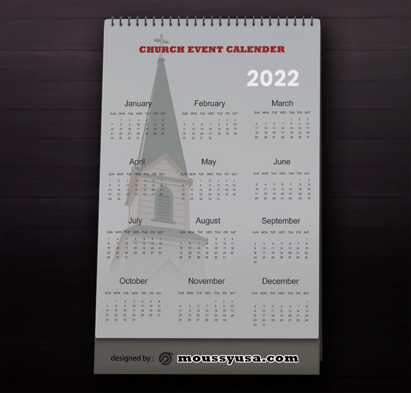 Church Event Calender Design PSD