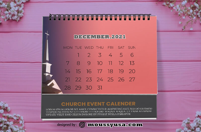 Church Event Calender Template Example