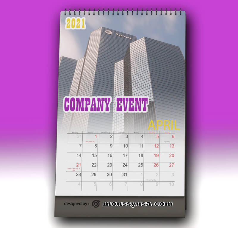 Company Event Calender Design PSD