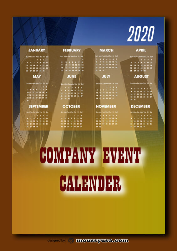 Company Event Calender Template Example