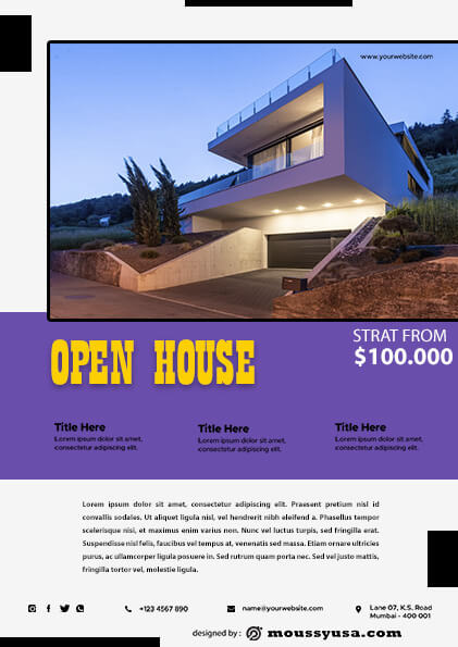 Elegant Open House Flyer template example