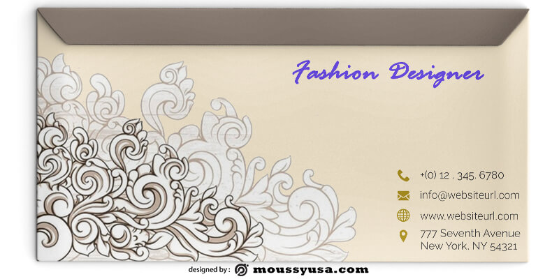 Fashion Designer Envelope Template Sample