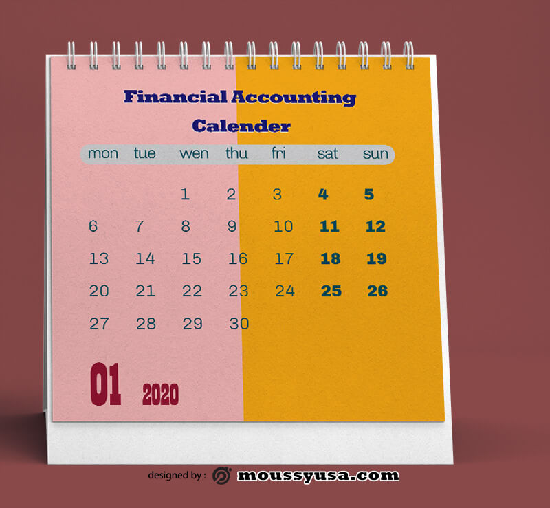 Financial Accounting Calender Design PSD