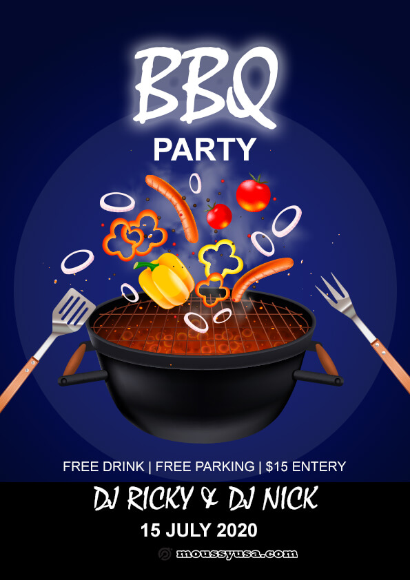 Free BBQ flyer template sample