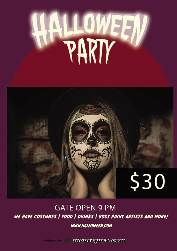 Free Halloween Skull Flyer template design