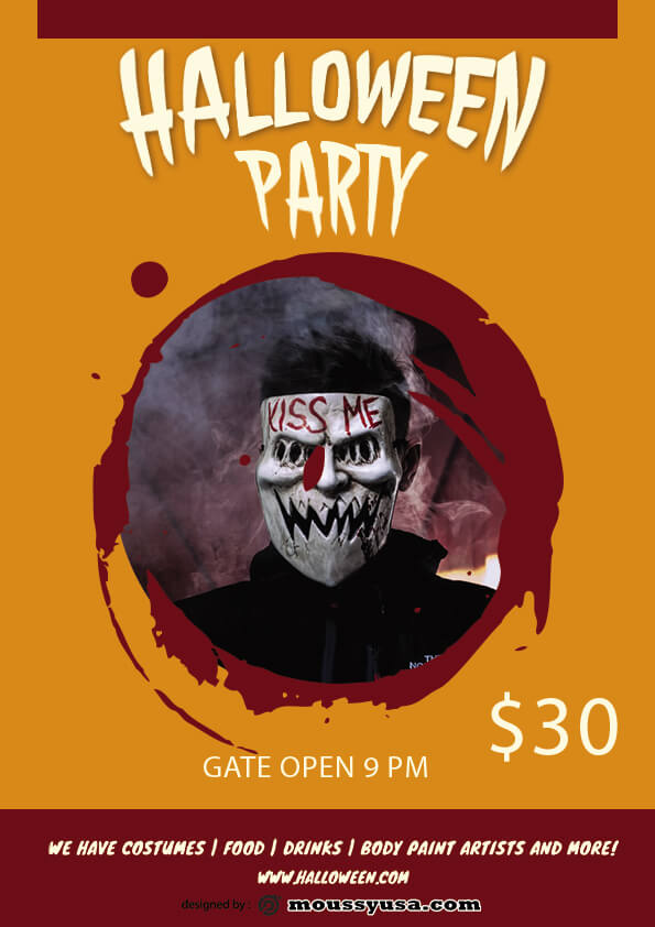 Free Halloween Skull Flyer template ideas