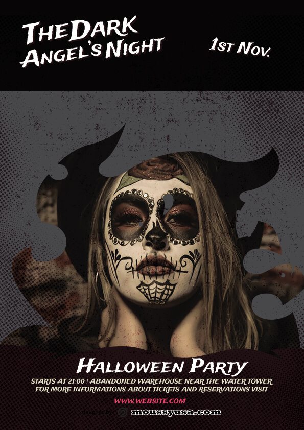 Free Halloween Skull Flyer template sample