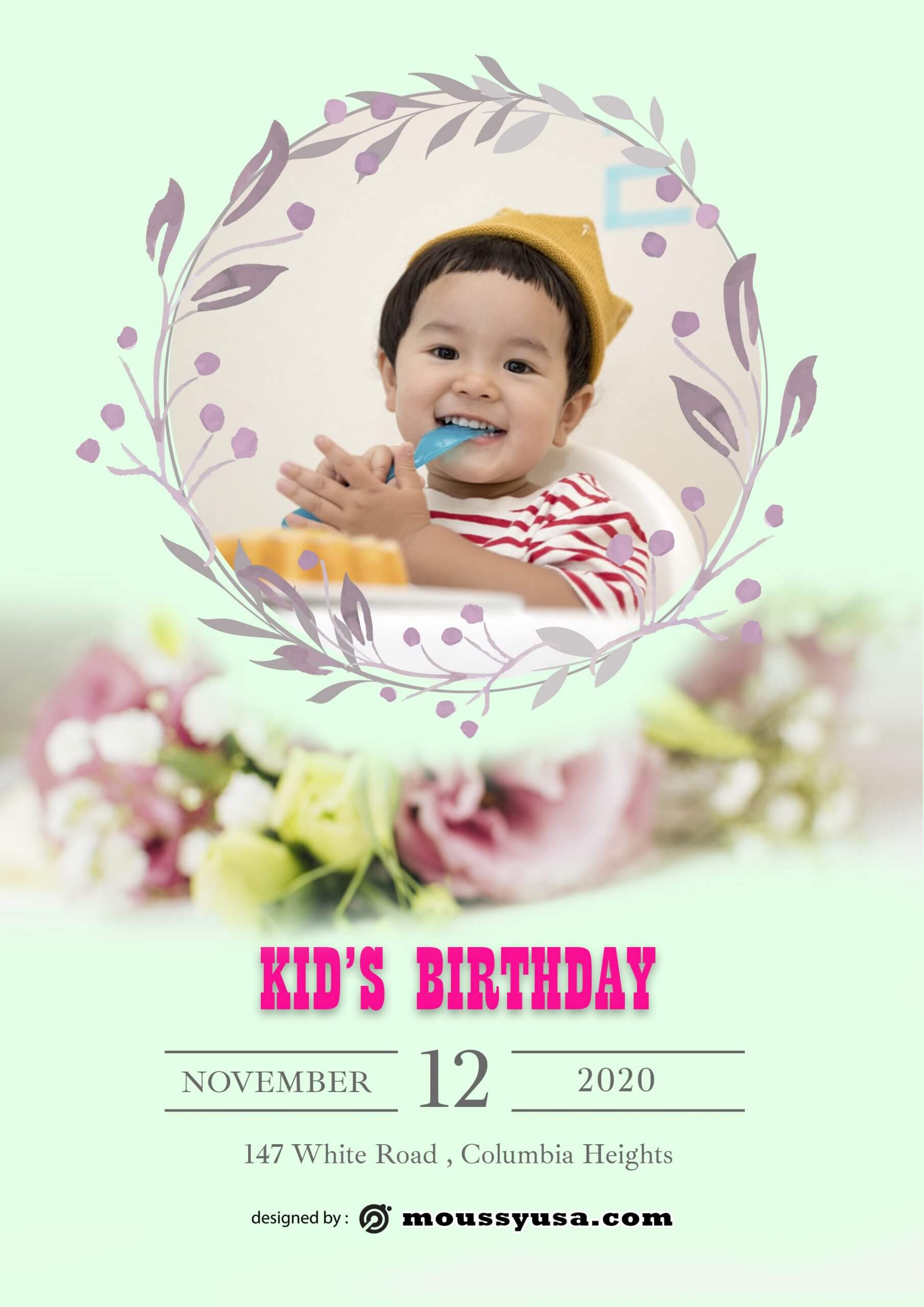 Free Kids Birthday Party Flyer template design