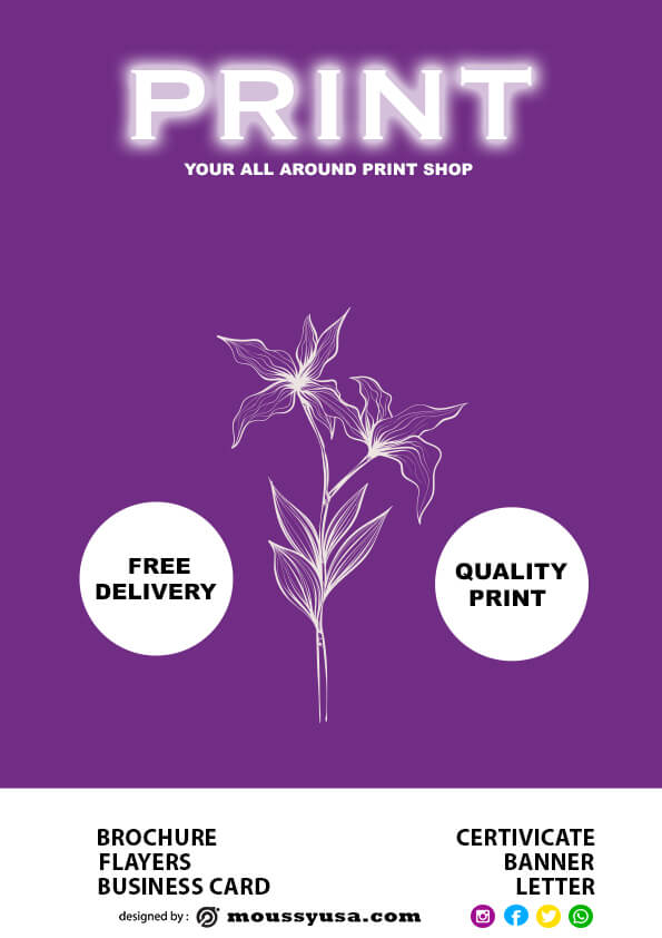 Free Print Shop Flyer template design