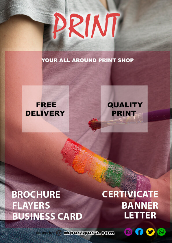 Free Print Shop Flyer template sample