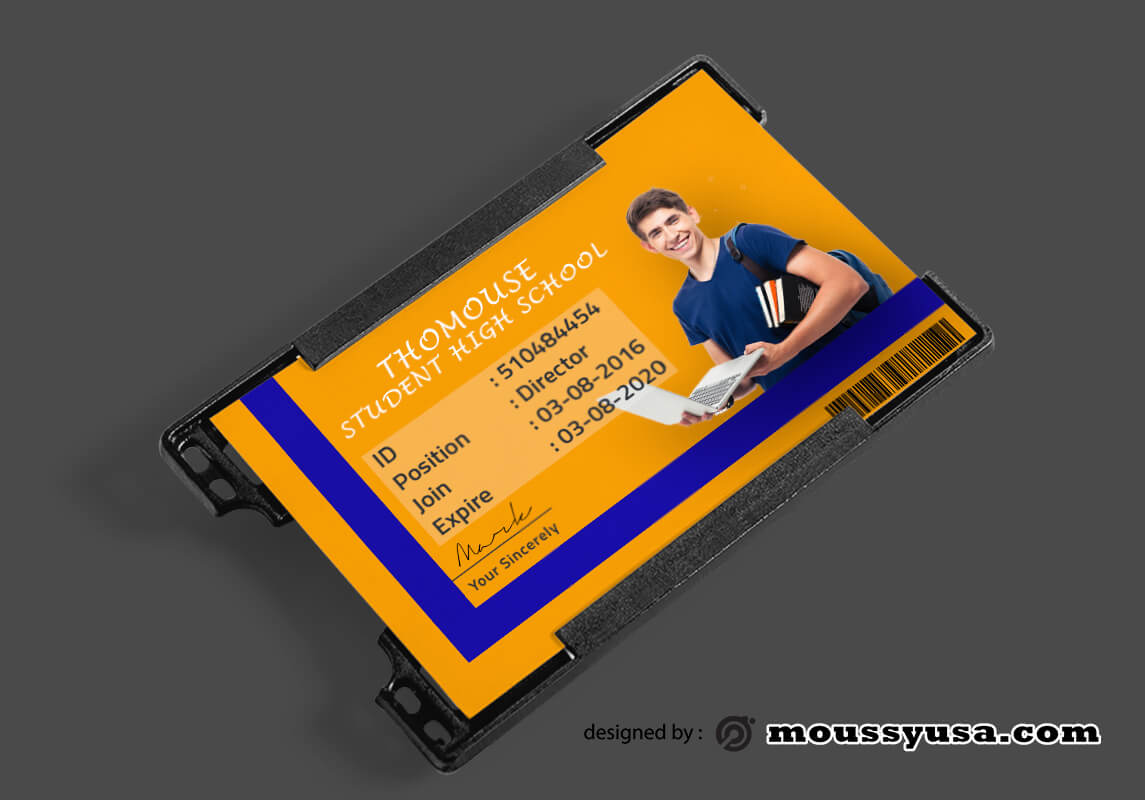 High School ID Card Design PSD