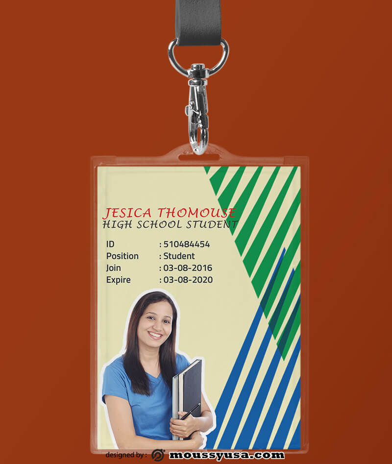 High School ID Card Design Template