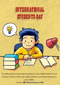 3+ International Students Day poster free template in PSD | Mous Syusa