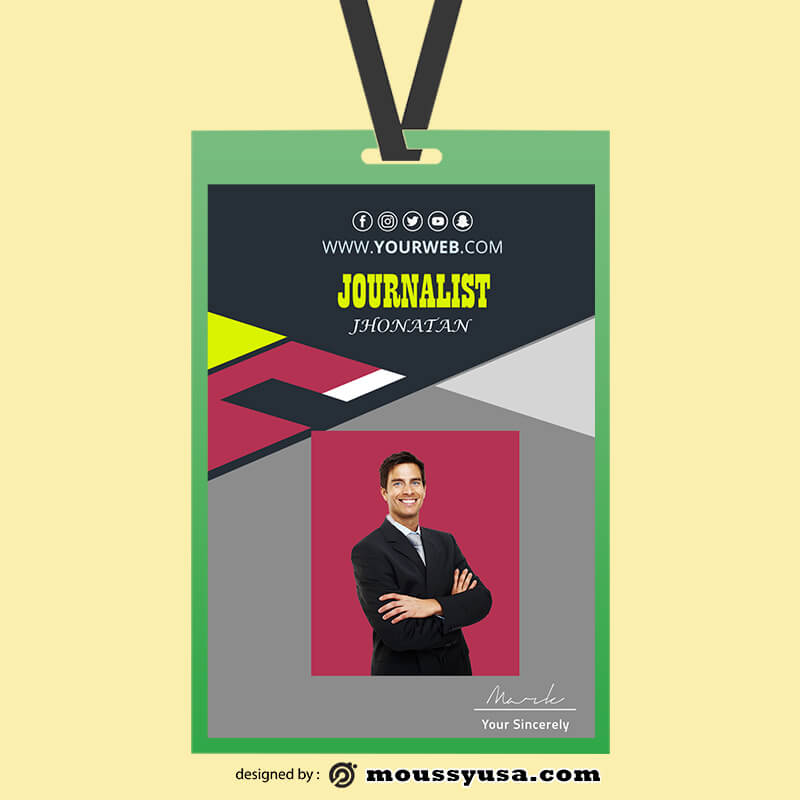 Jurnalist ID Card Template Ideas