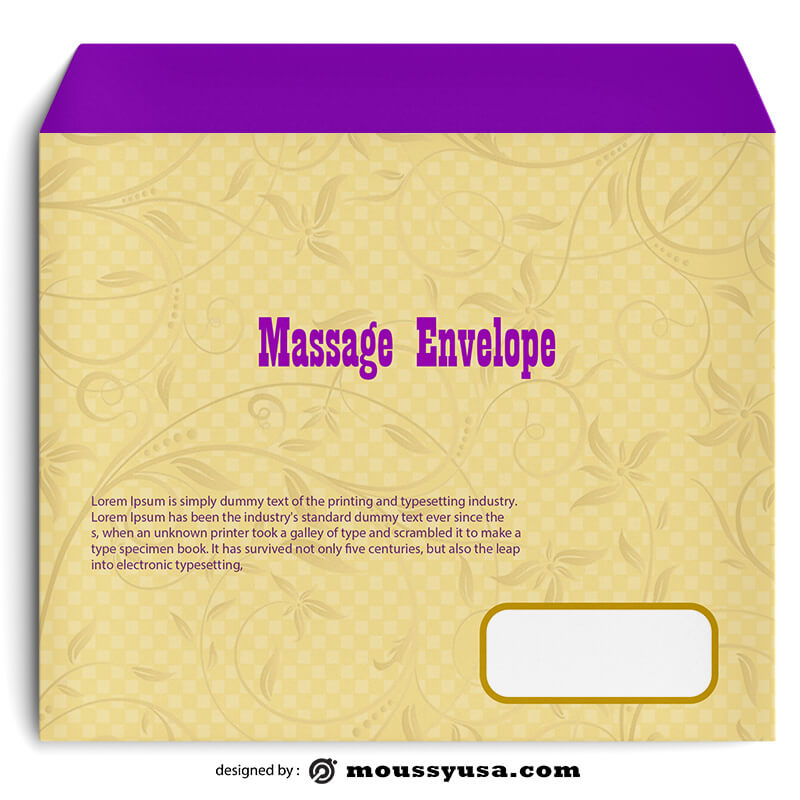 Massage Envelope Template Ideas