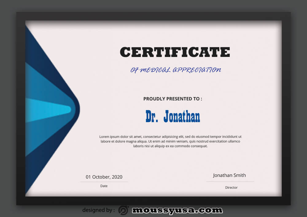 Medical Certificate Design PSD